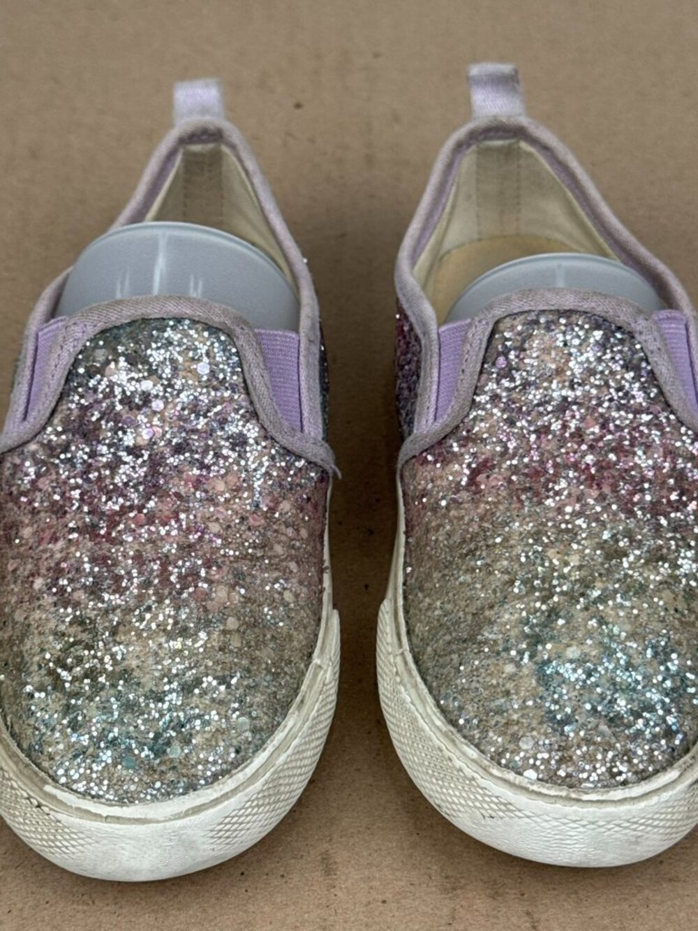 Cat & Jack Girls Size 11 Glitter Slip On Sneakers Shoes Ombre Sparkle